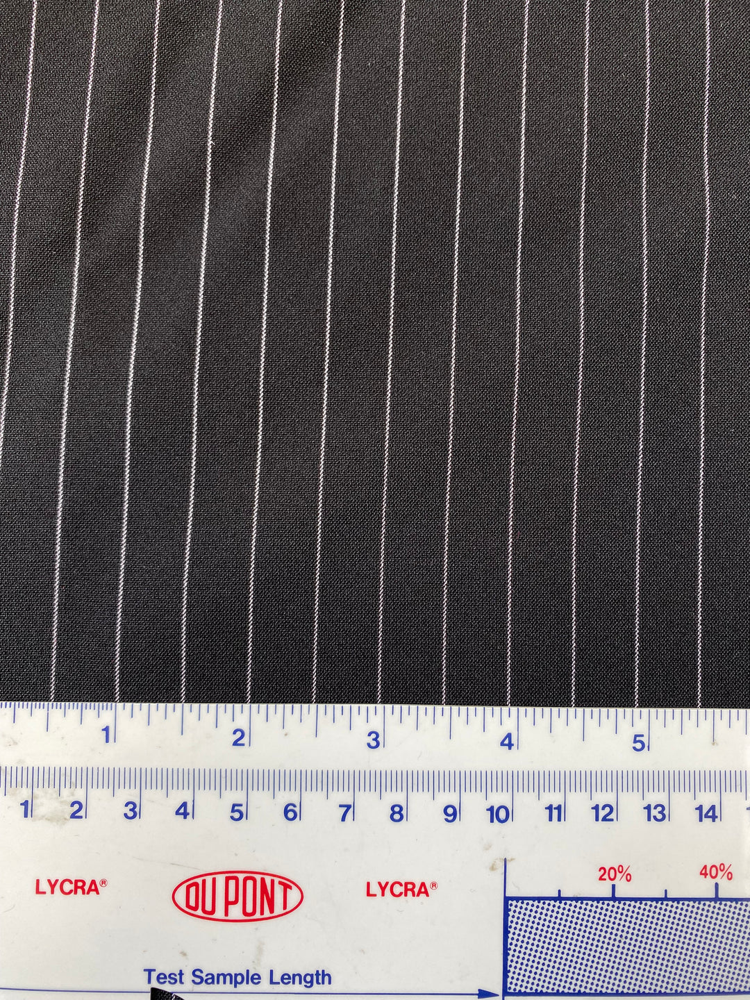 Alfie Stripe – Black with White 1cm Pin Stripe