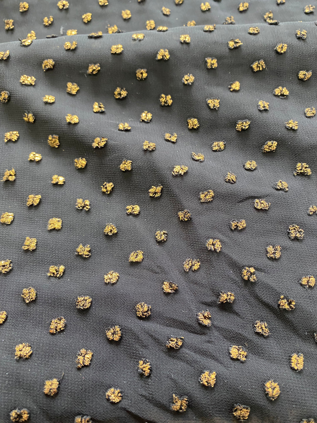 Lurex Clip Spot Chiffon Georgette – Gold
