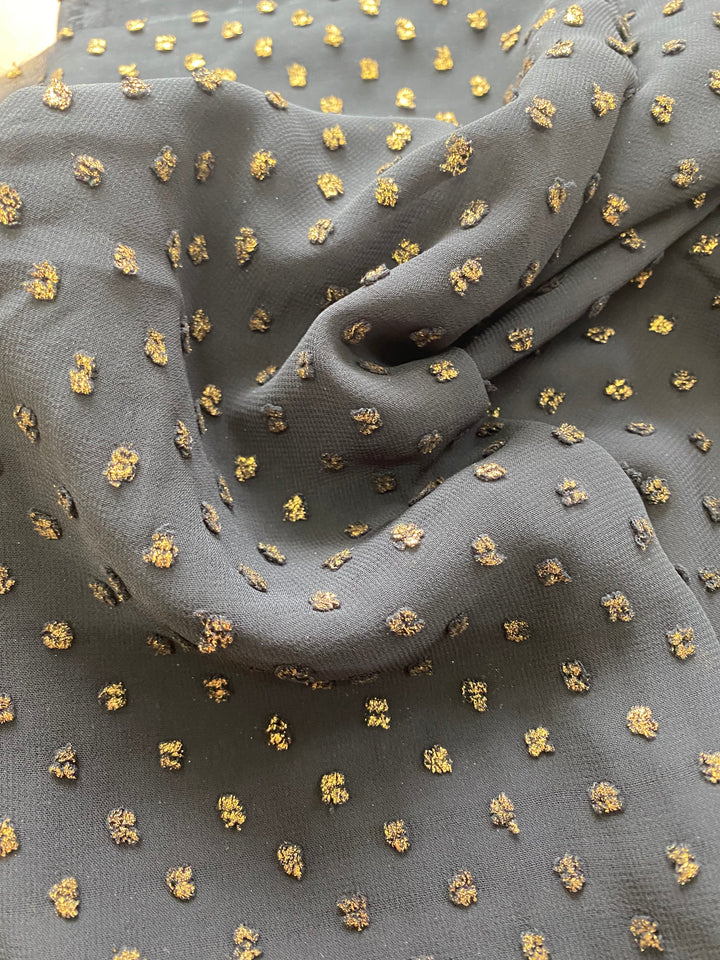 Lurex Clip Spot Chiffon Georgette – Gold