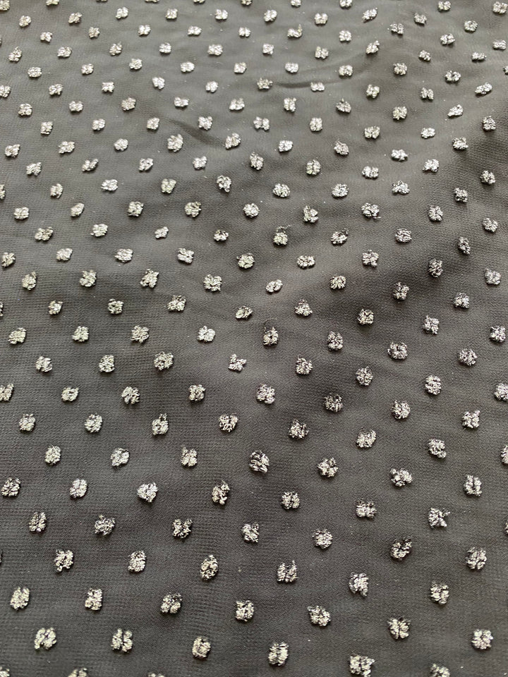 Lurex Clip Spot Chiffon Georgette – Silver
