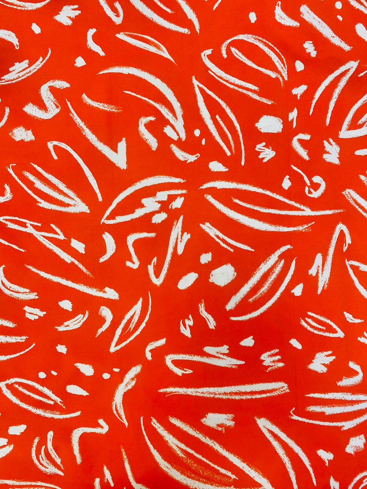 Printed Cotton Poplin Fabric – Red Brushstroke | 100% Cotton
