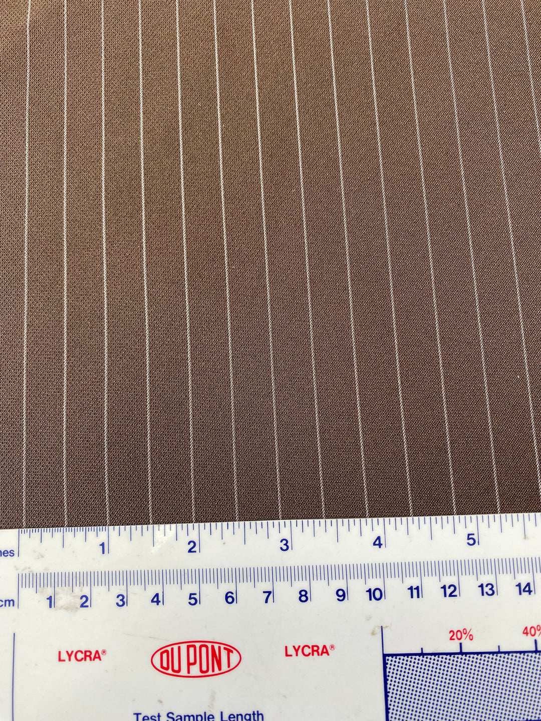 Twist Stripe – Chocolate with Ivory 1cm Pin Stripe